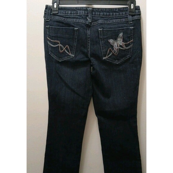 Nobo No Boundaries Junior 11 Dark Wash Bootcut Butterfly Pockets Embroidered - Picture 1 of 16